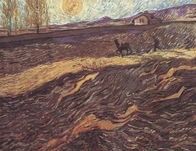 Vincent Van Gogh Enclosed Field with Ploughman (nn04) Spain oil painting art